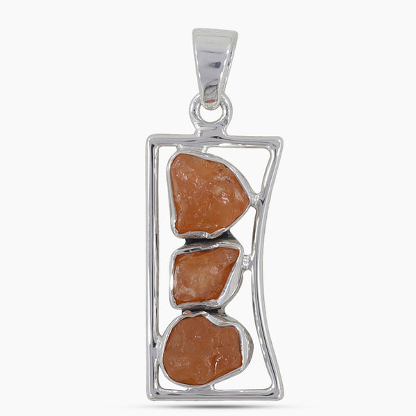 925 Silver Fanta Garnet Pendants