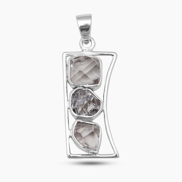 925 Silver Herkimer Quartz Pendants