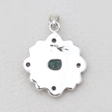 Raw Emerald & Ruby Silver Pendant