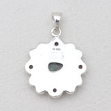 Raw Emerald & Ruby Silver Pendant