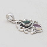 Emerald & Ruby Silver Women Pendants
