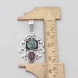 Emerald & Ruby Silver Women Pendants