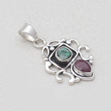 Emerald & Ruby Silver Women Pendants