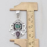 Emerald & Ruby Silver Women Pendants