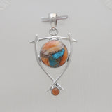 925 Silver Turquoise Spiny Oyster Pendants