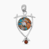 925 Silver Turquoise Spiny Oyster Pendants