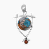 925 Silver Turquoise Spiny Oyster Pendants