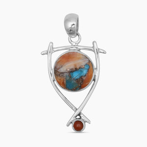 925 Silver Turquoise Spiny Oyster Pendants