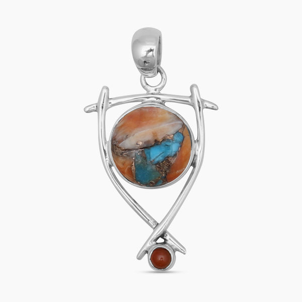 925 Silver Turquoise Spiny Oyster Pendants