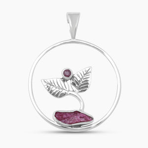 Raw Ruby Silver Pendants