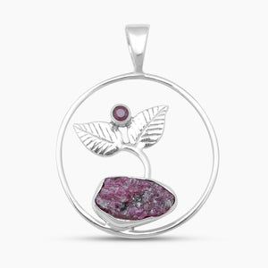 Raw Ruby Silver Pendants