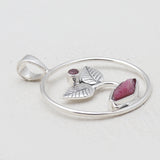 Raw Ruby Silver Pendants
