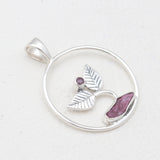 Raw Ruby Silver Pendants