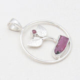 Raw Ruby Silver Pendants