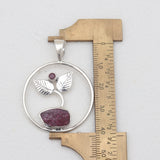 Raw Ruby Silver Pendants