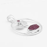 Raw Ruby Silver Pendants
