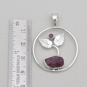 Raw Ruby Quartz Silver Pendants