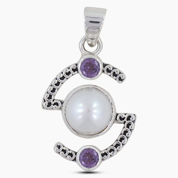 Pearl & Amethyst Silver Pendant