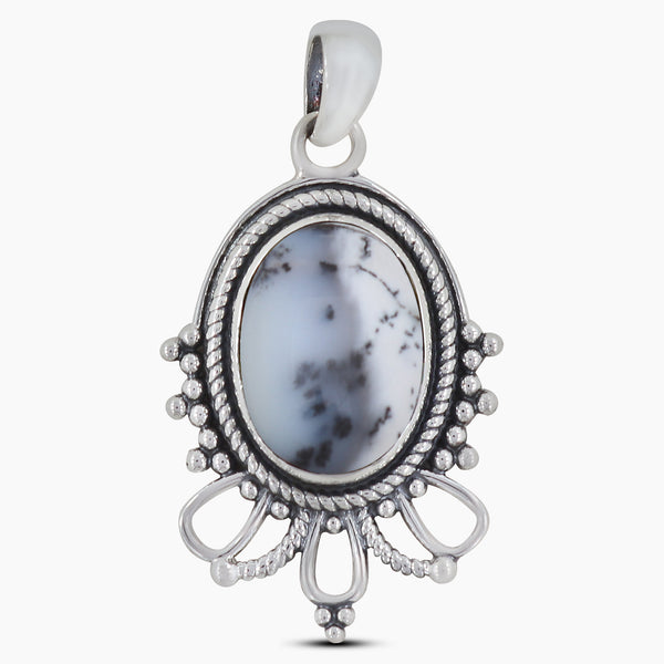 925 Sterling Silver Dendritic Opal Pendants