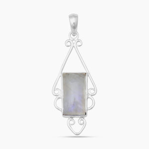925 Sterling Silver Rainbow Moonstone Pendants