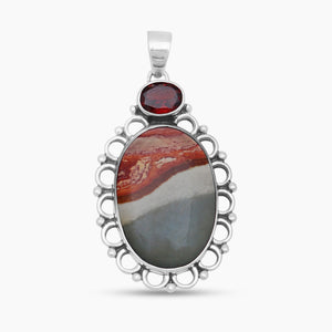 925 Sterling Silver Polychrome Jasper Pendants