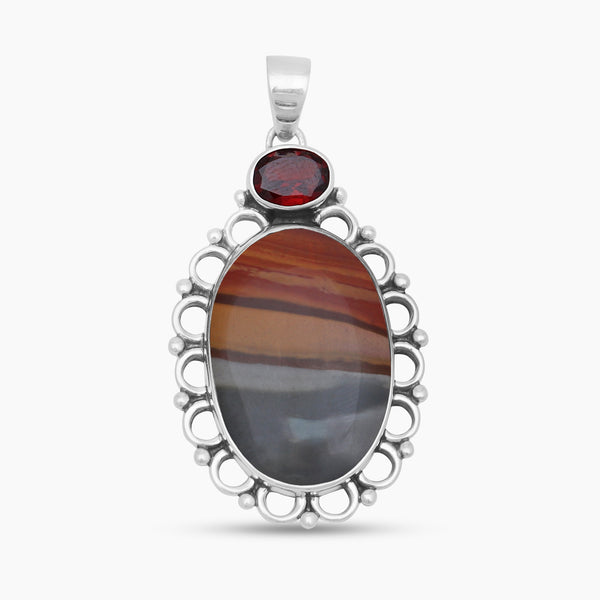 925 Sterling Silver Polychrome Jasper Pendants