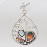 Turquoise Spiny Oyster Silver Pendants