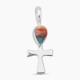 Turquoise Spiny Oyster Silver Cross Pendants