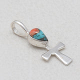 Turquoise Spiny Oyster Silver Cross Pendants