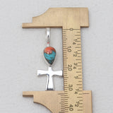 Turquoise Spiny Oyster Silver Cross Pendants