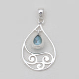 925 Sterling Silver Larimar Teardrop Pendants