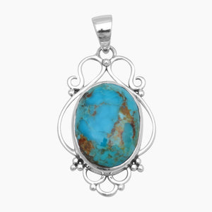 Boulder Turquoise Silver Pendants