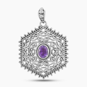 925 Sterling Silver Amethyst Pendants