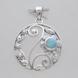 Blue Larimar Silver Designer Pendants