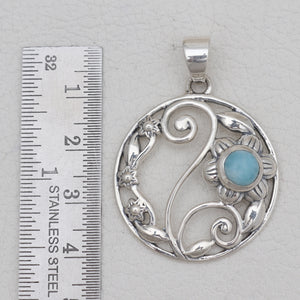 Blue Larimar Silver Designer Pendants