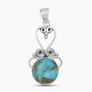 Boulder Turquoise Silver Pendants