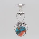 925 Sterling Silver Spiny Oyster Turquoise Pendants
