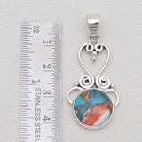 925 Sterling Silver Spiny Oyster Turquoise Pendants