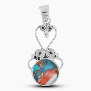 925 Sterling Silver Spiny Oyster Turquoise Pendants