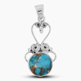 925 Sterling Silver Spiny Oyster Turquoise Pendants