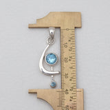 Blue Topaz Silver Pendants