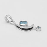 Blue Topaz Silver Pendants