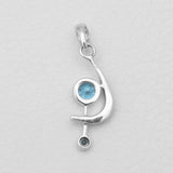 Blue Topaz Silver Pendants