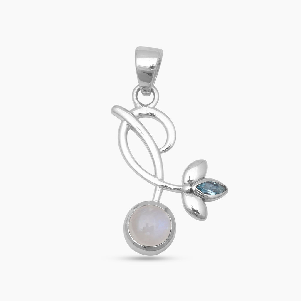 Rainbow moonstone Silver Pendants