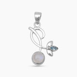 Rainbow moonstone Silver Pendants