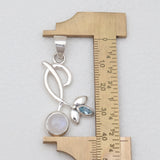 Rainbow moonstone Silver Pendants