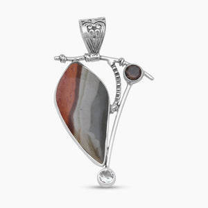 Polychrome Jasper Silver Pendants