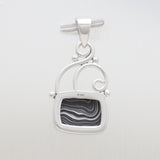 925 Sterling Silver Fordite Jasper Pendants