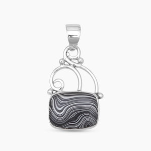 925 Sterling Silver Fordite Jasper Pendants