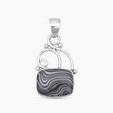 925 Sterling Silver Fordite Jasper Pendants